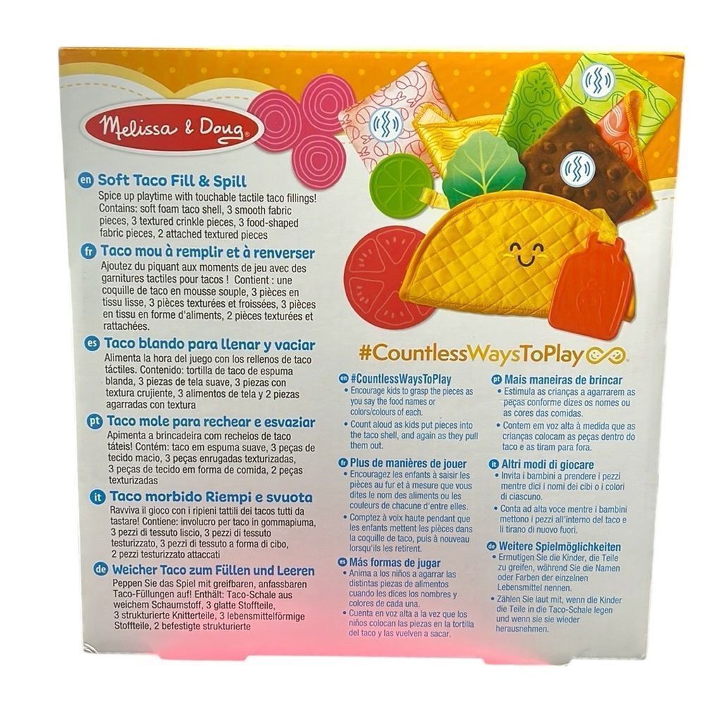 Melissa & Doug Baby Toy Soft Taco Fill & Spill Sensory Infant Toddler NEW - Picture 6 of 8